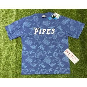 Y2K Lee Pipes Skateboarding Vintage 00s Blue New Tee T-shirts size L